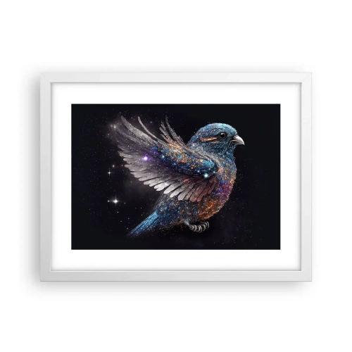 Plakát v bílém rámu - Diamantový vrabec - 40x30 cm