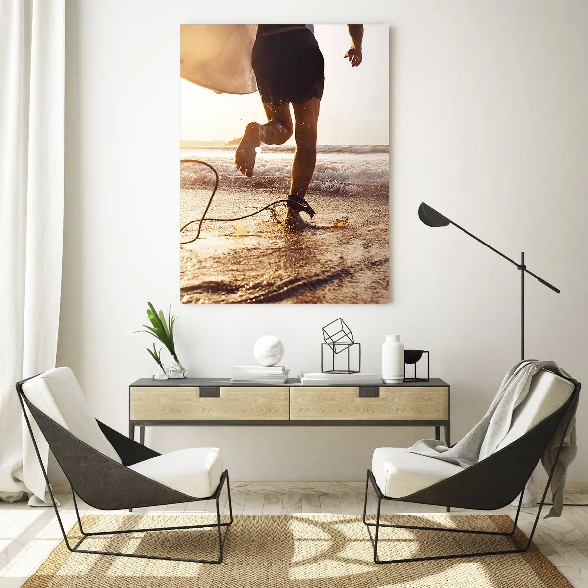 Obraz na skle - Vstříc vlně - 50x70 cm