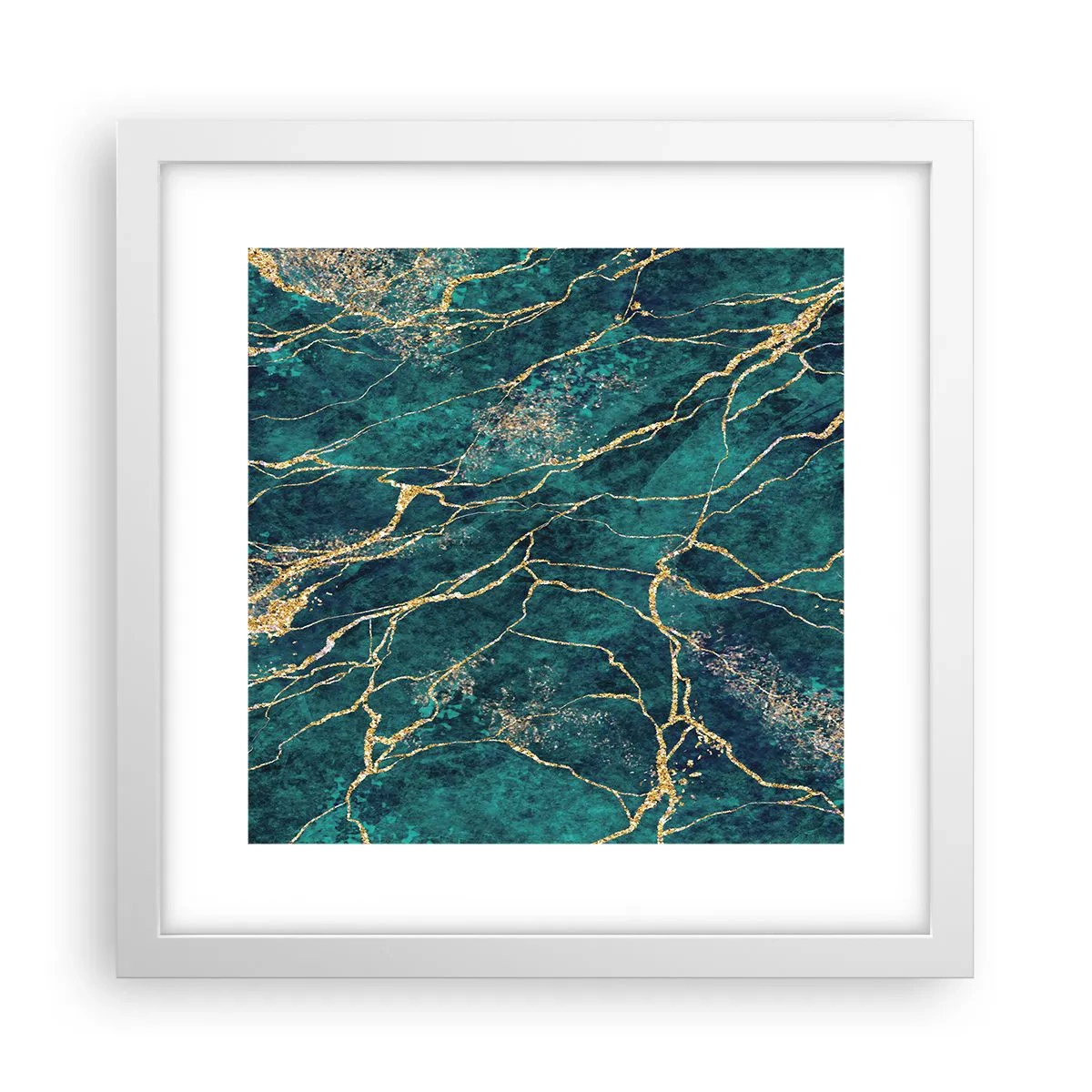 Plakát v bílém rámu - Zlatá žíla - 30x30 cm