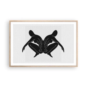 Plakát v rámu světlý dub - Společná duše - 91x61 cm