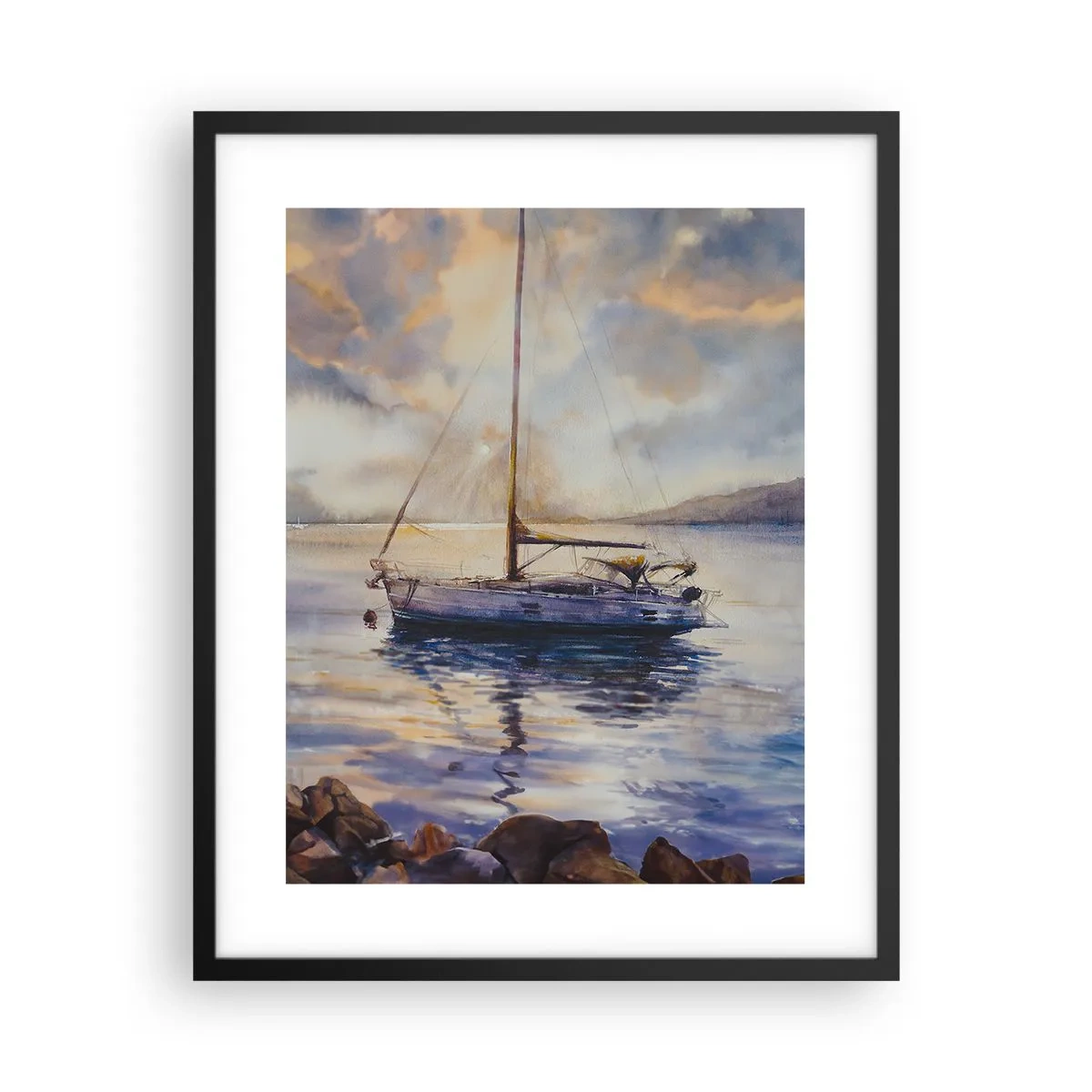 Plakát v černém rámu - Večer v zátoce - 40x50 cm