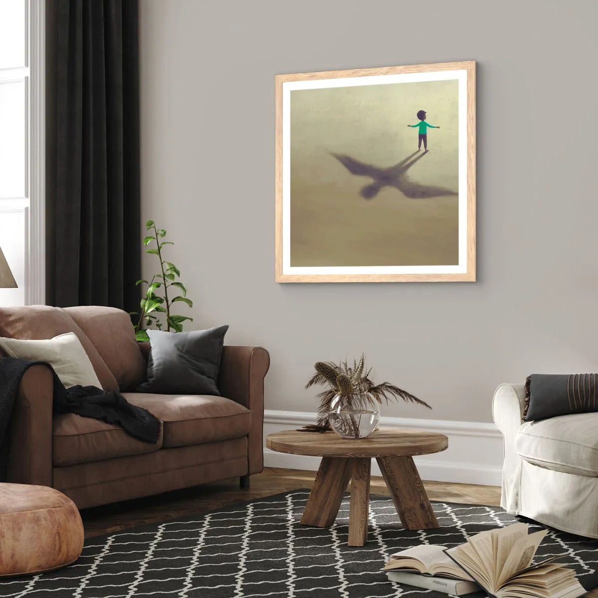 Plakát v rámu světlý dub - Hrdina budoucnosti - 50x50 cm