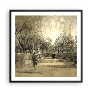 Plakát v černém rámu - Pírkem zastavený okamžik - 60x60 cm