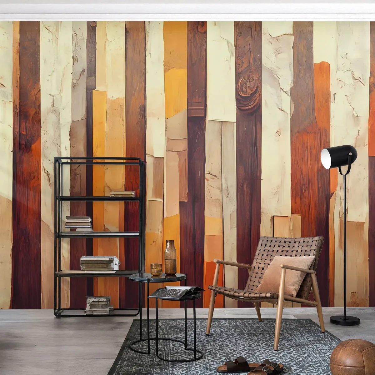 Fototapeta Premium Canvas - Hymna lesních stromů - Kus, Abstrakce, Pásy - 500x350 cm
