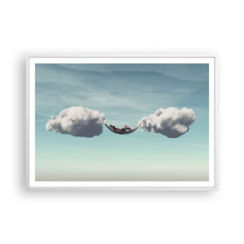 Plakát v bílém rámu - Blaženost okamžiku - 100x70 cm