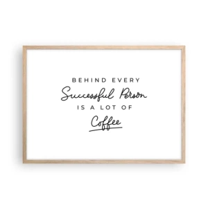 Plakát v rámu světlý dub - Tajemství úspěchu - 70x50 cm