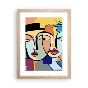 Plakát v rámu světlý dub - Picassovo randez vous - 30x40 cm