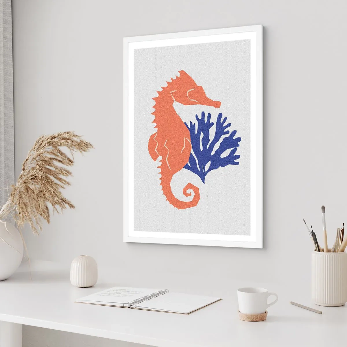 Plakát v bílém rámu - Na podvodní louce - 50x70 cm