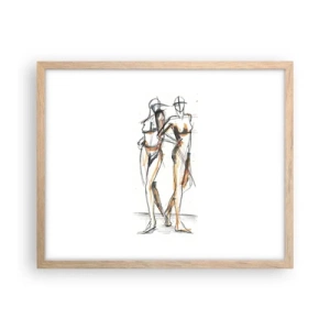 Plakát v rámu světlý dub - Studie šarmu - 50x40 cm