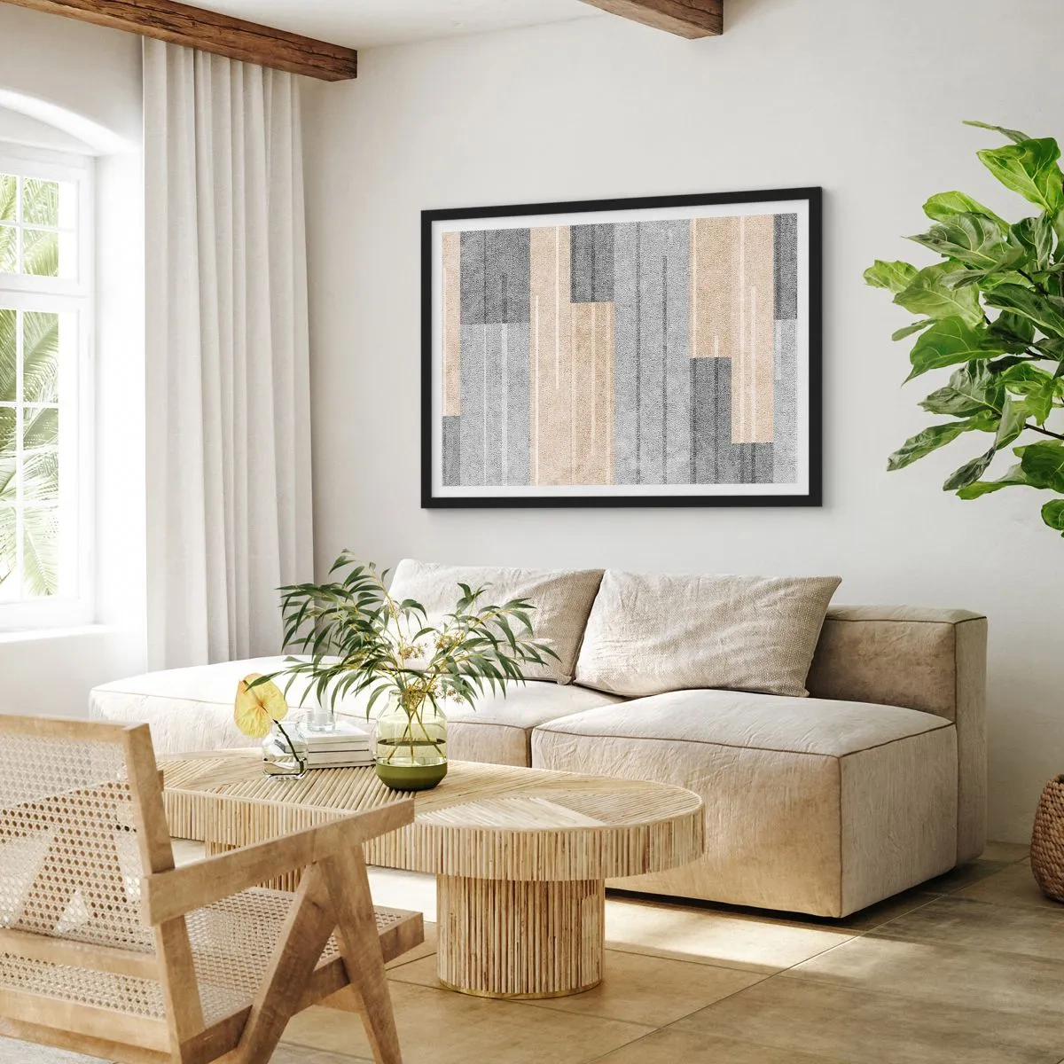 Plakát v černém rámu - Kompozice: drž se - 100x70 cm