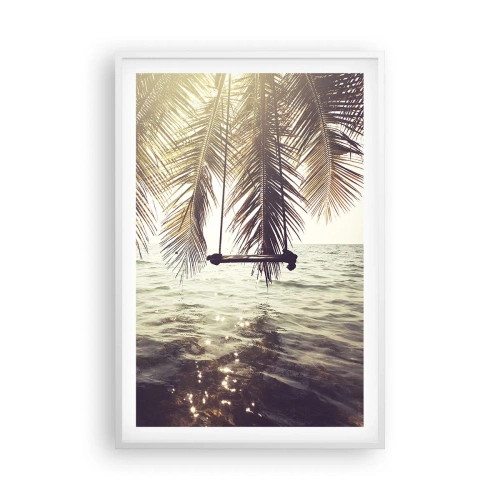 Plakát v bílém rámu - Houpat se libovolně v oblacích - 61x91 cm