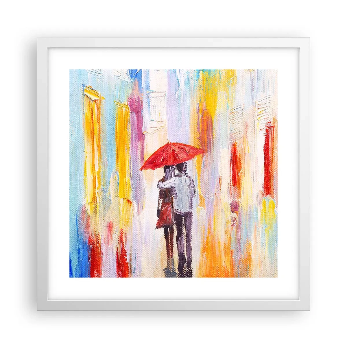 Plakát v bílém rámu - Ať prší dál - 40x40 cm