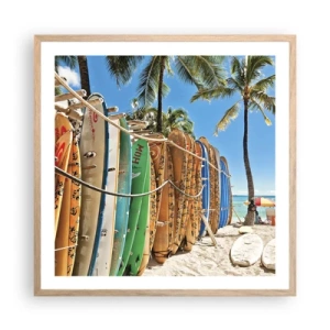 Plakát v rámu světlý dub - Slunečná zábava - 60x60 cm