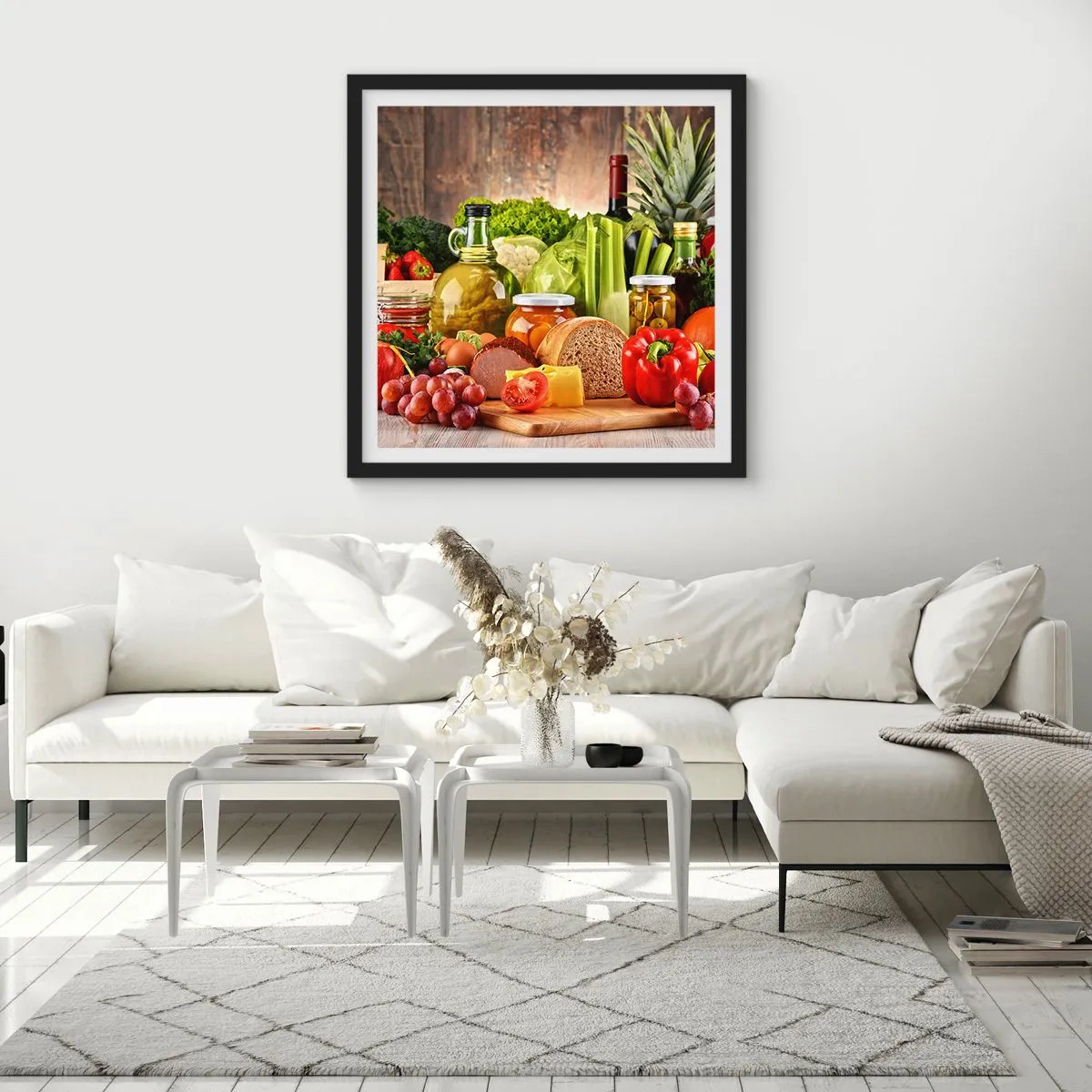 Plakát v černém rámu - Uzené, pečené, marinované - 60x60 cm