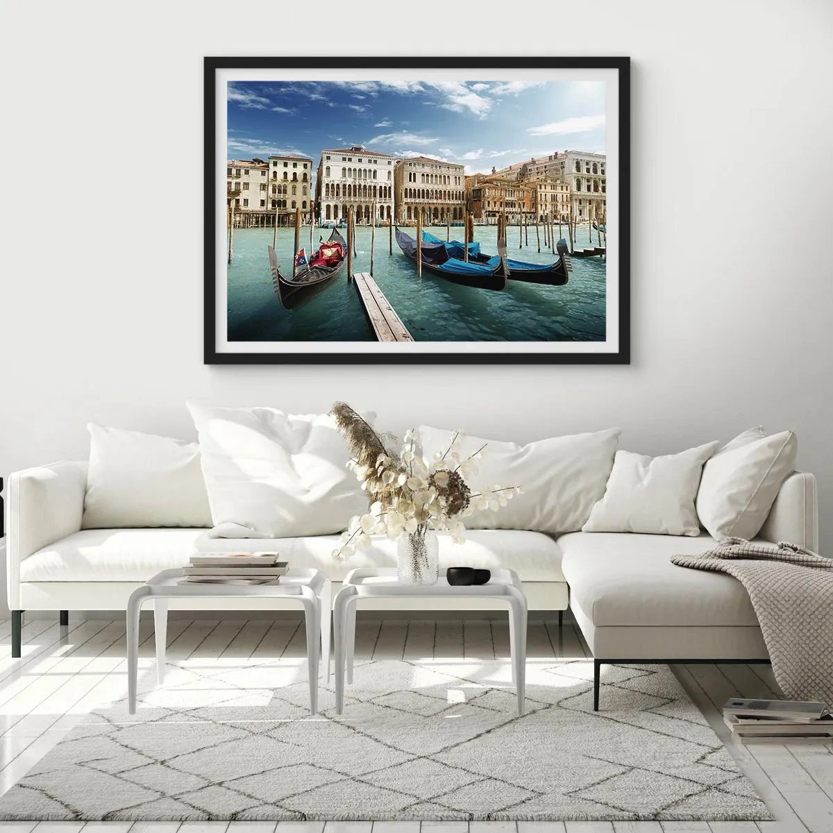 Plakát v černém rámu - Paláce v modři - 91x61 cm