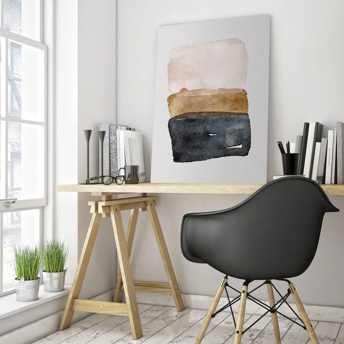 Obraz na skle - Kompozice zemitých barev - 80x120 cm