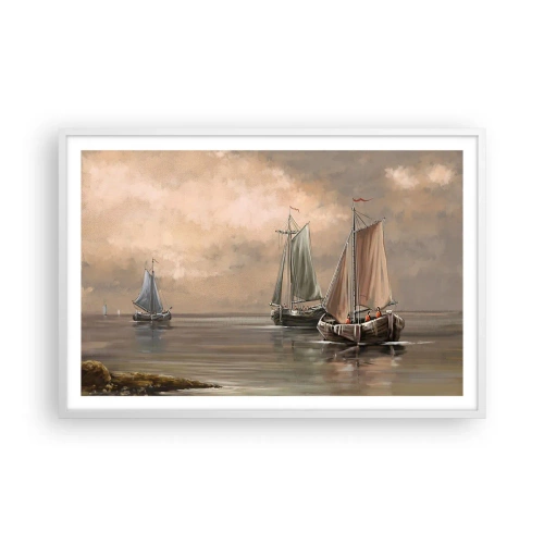 Plakát v bílém rámu - Návrat námořníků - 91x61 cm