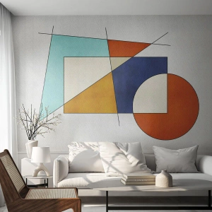 Fototapeta Standard Eco - Geometrické obrazce v modernistickém stylu - 100x70cm - Abstrakce: modernistická zábava - Moderní nástěnná dekorace do obývacího pokoje a ložnice ARTTOR