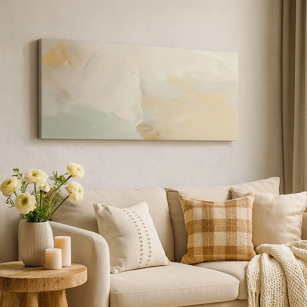 Obraz na plátně - Abstrakce – krajina něhy - 100x40 cm