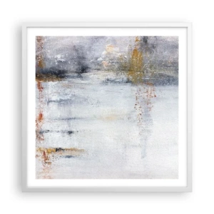 Plakát v bílém rámu - Za závojem vzduchu - 60x60 cm