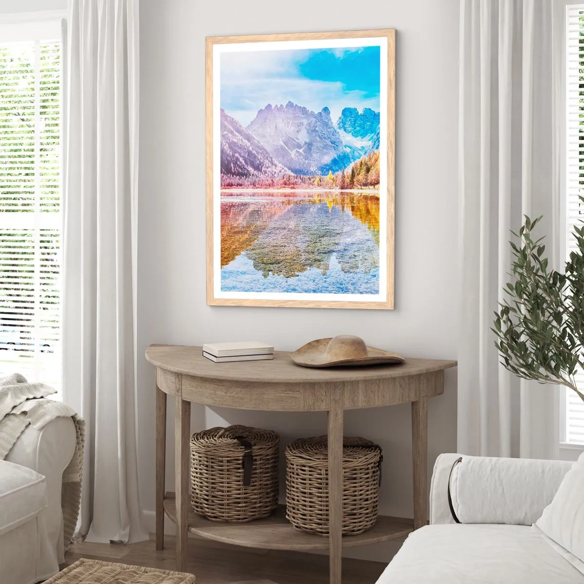 Plakát v rámu světlý dub - A v horách už je podzim - 70x100 cm