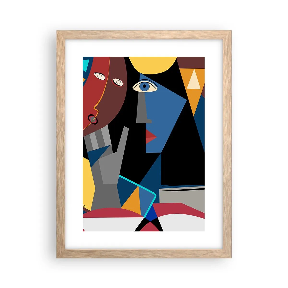 Plakát v rámu světlý dub - Konverzace kubistů - 30x40 cm