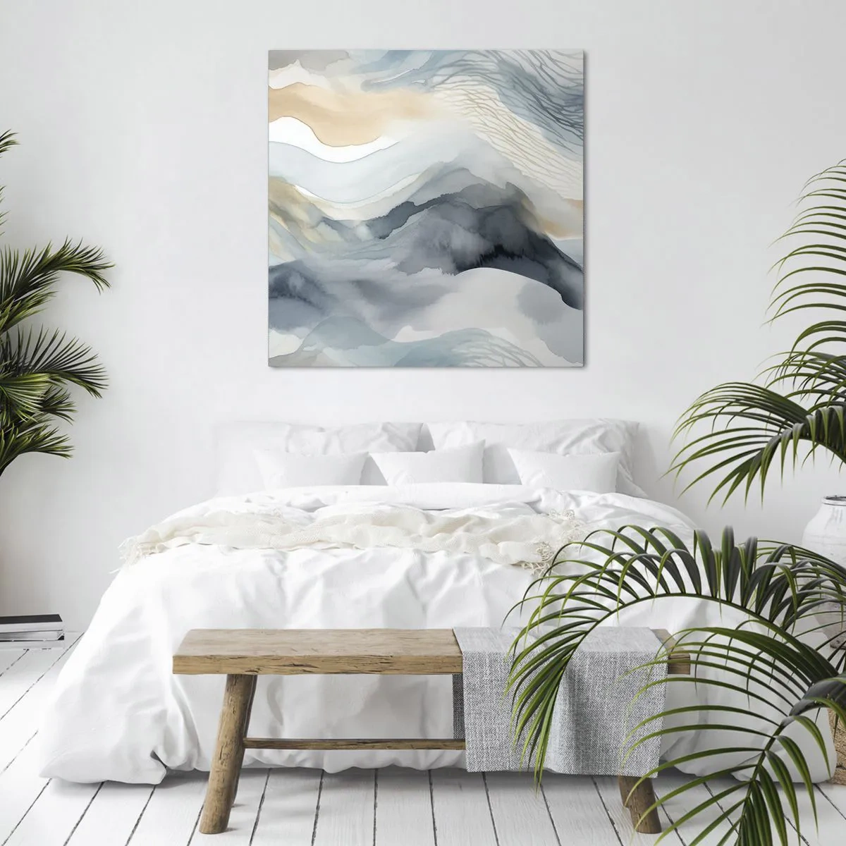 Obraz na plátně - Abstrakce sněhu a mlhy - 70x70 cm