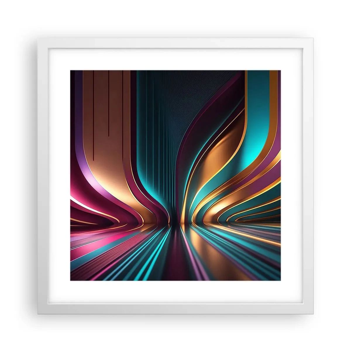 Plakát v bílém rámu - Architektura světla - 40x40 cm