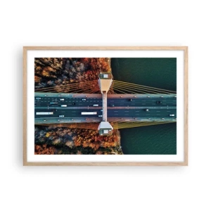 Plakát v rámu světlý dub - Za vodami, za lesy - 70x50 cm