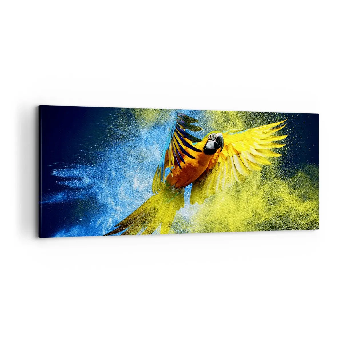 Obraz na plátně - V modro-zlatém prachu - 120x50 cm