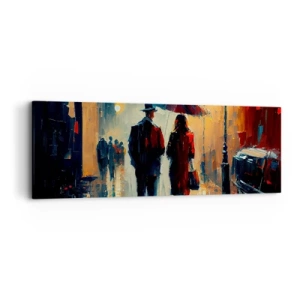 Obraz na plátně - Městská love story - 90x30 cm