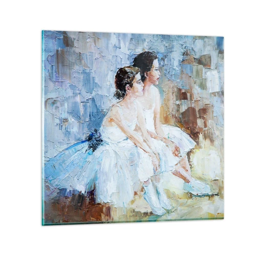 Obraz na skle - Odpočinek mladých labutí - 40x40 cm