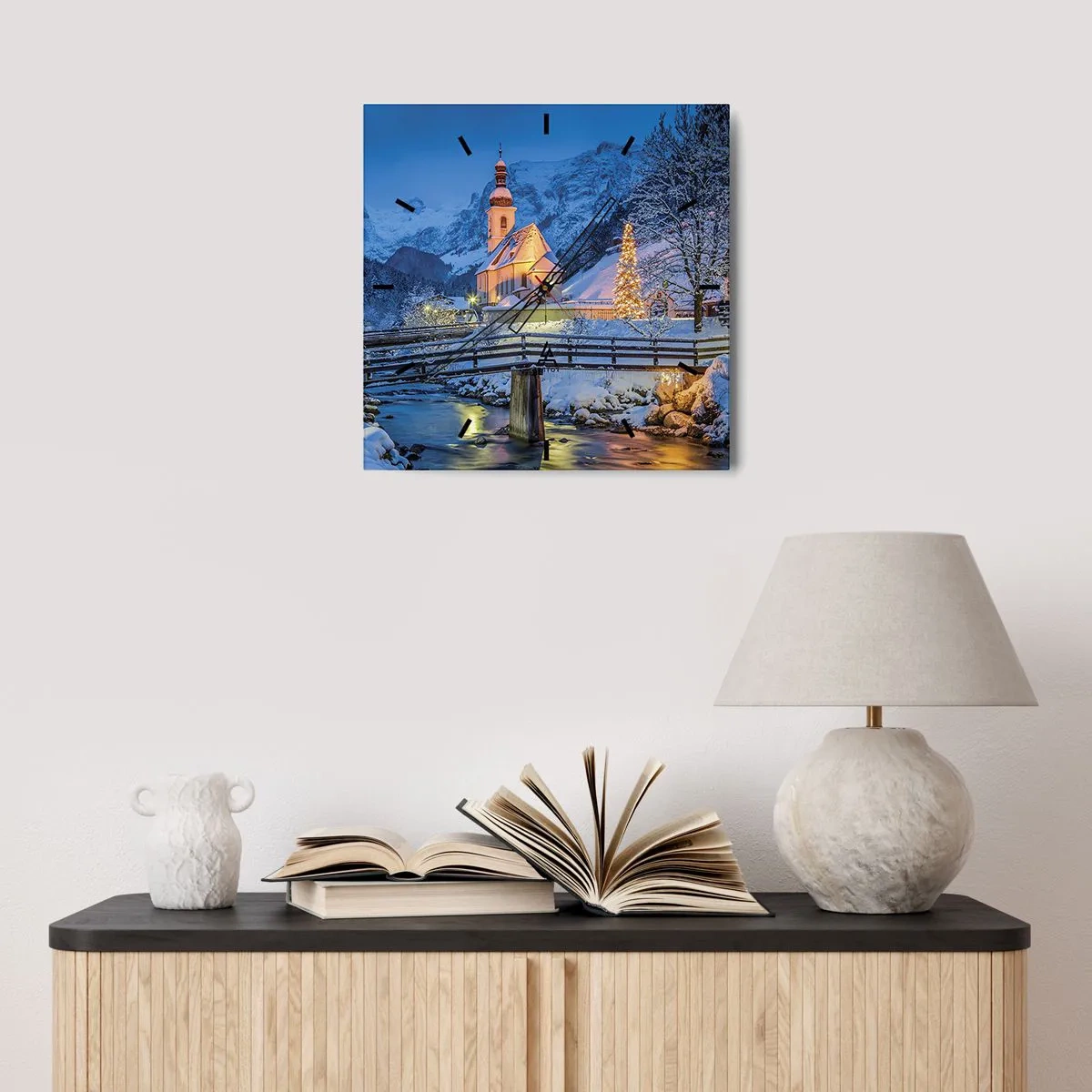 Nástěnné hodiny - Duch Vánoc - 40x40 cm