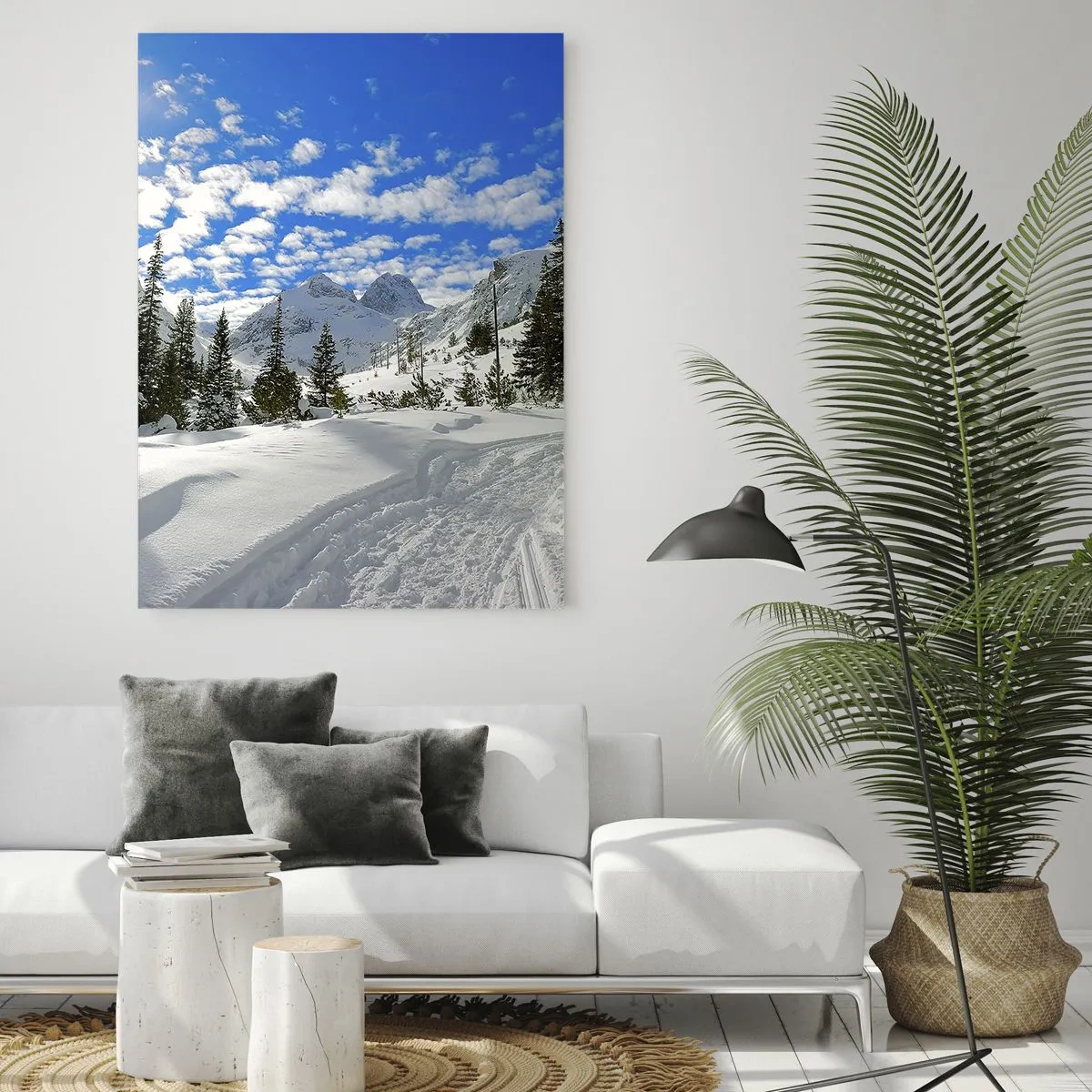 Obraz na skle - Ve sněhu a na slunci - 50x70 cm