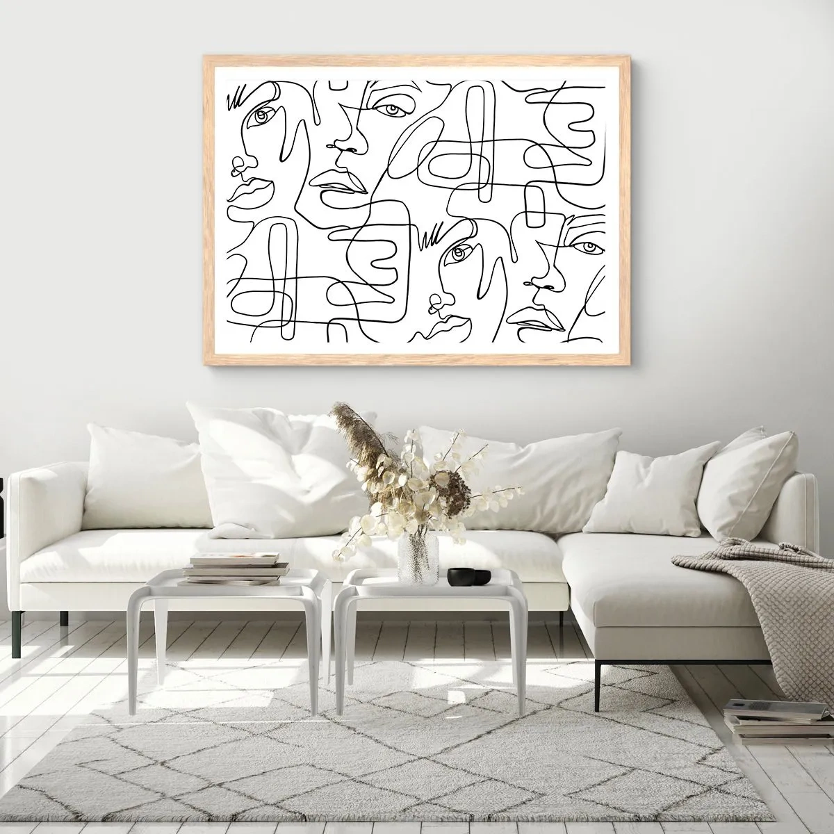 Plakát v rámu světlý dub - Ve spletených emocích - 100x70 cm