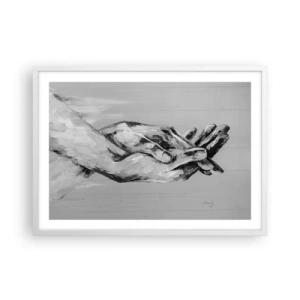 Plakát v bílém rámu - Začátek… - 70x50 cm