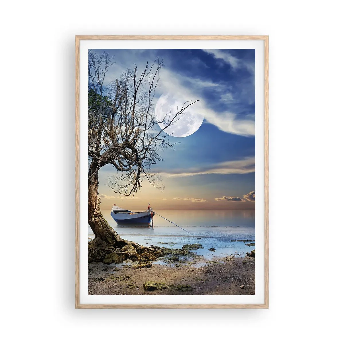 Plakát v rámu světlý dub - Je to konec nebo začátek? - 70x100 cm