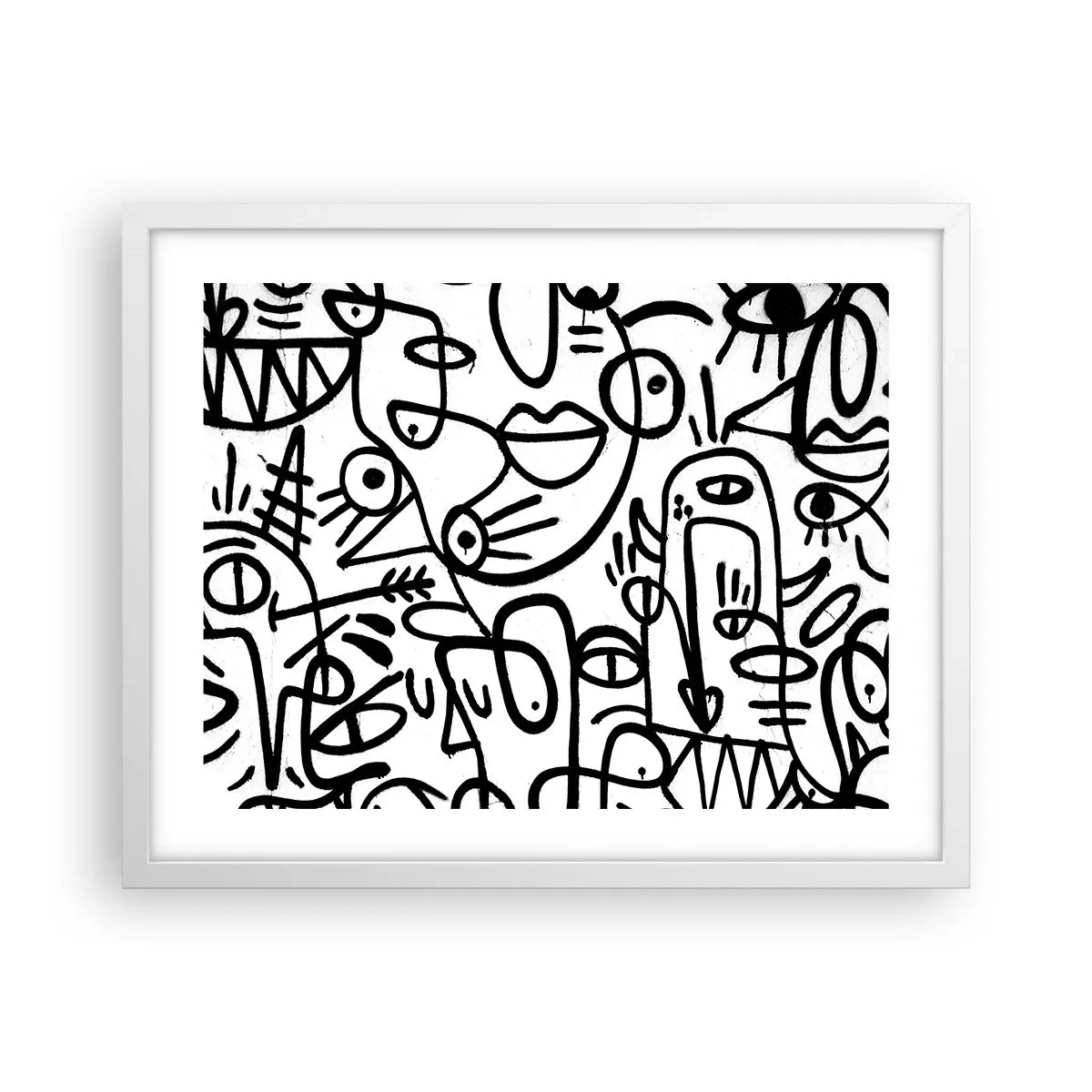 Plakát v bílém rámu - Tváře a přeludy - 50x40 cm