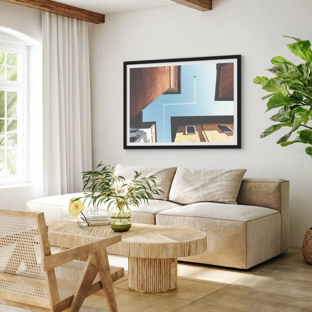 Plakát v černém rámu - Nad městským labyrintem - 100x70 cm