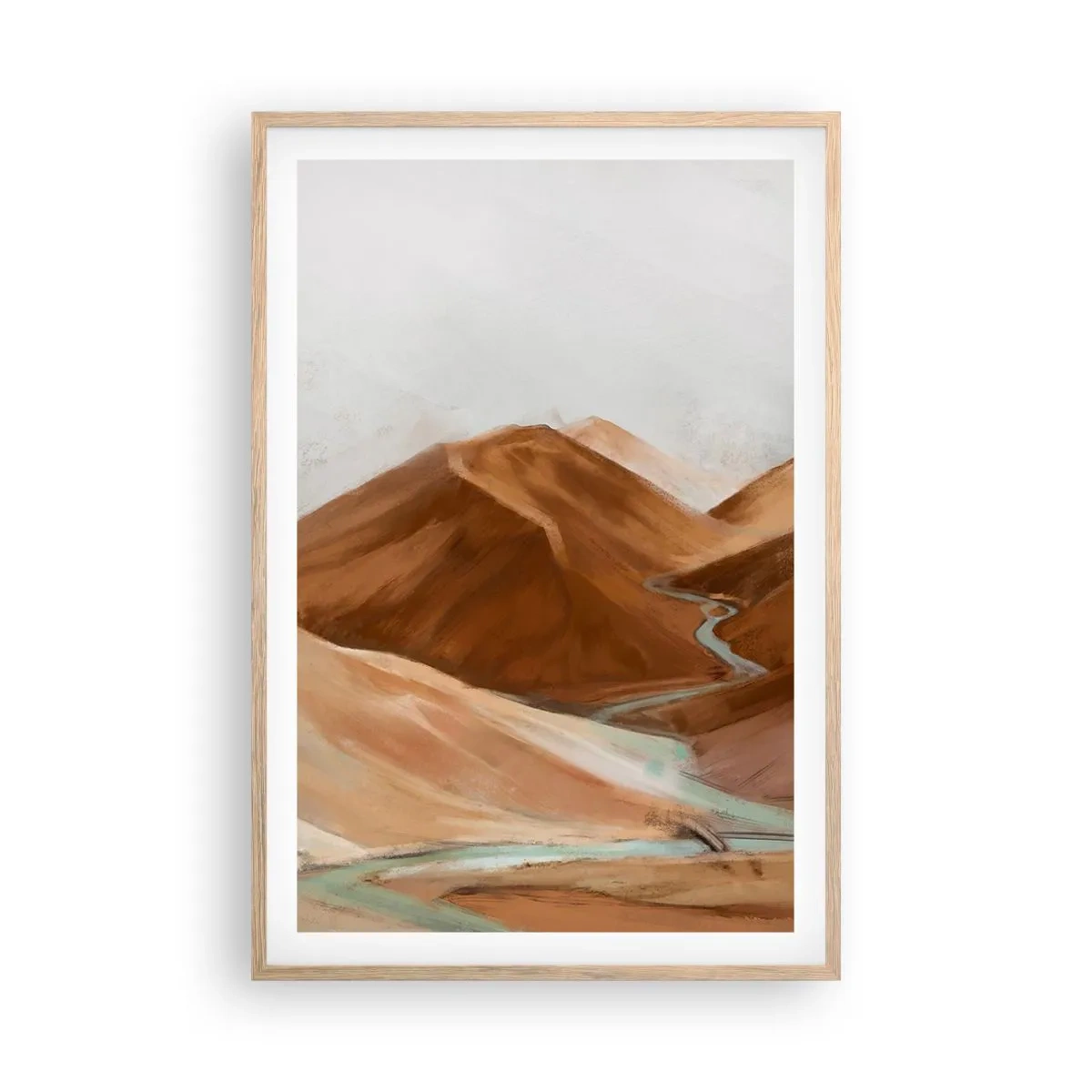 Plakát v rámu světlý dub - K prameni - 61x91 cm