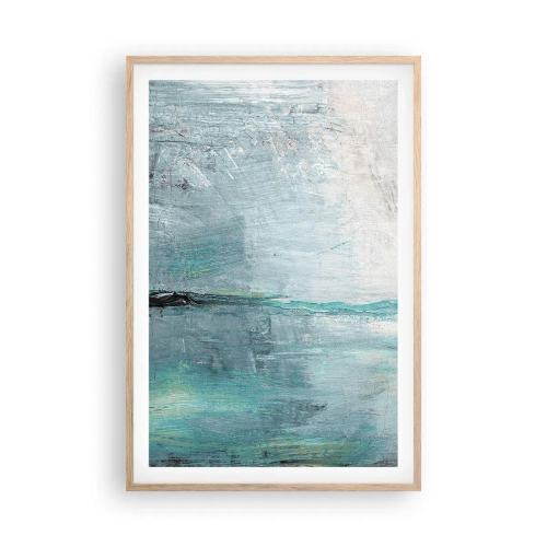 Plakát v rámu světlý dub - Horizontálně v modři - 61x91 cm