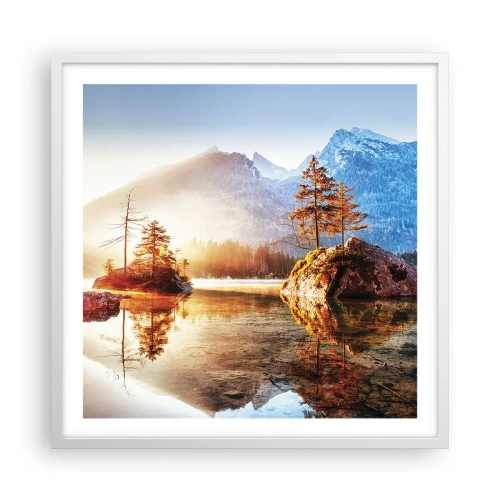 Plakát v bílém rámu - Příroda v novém světle - 60x60 cm