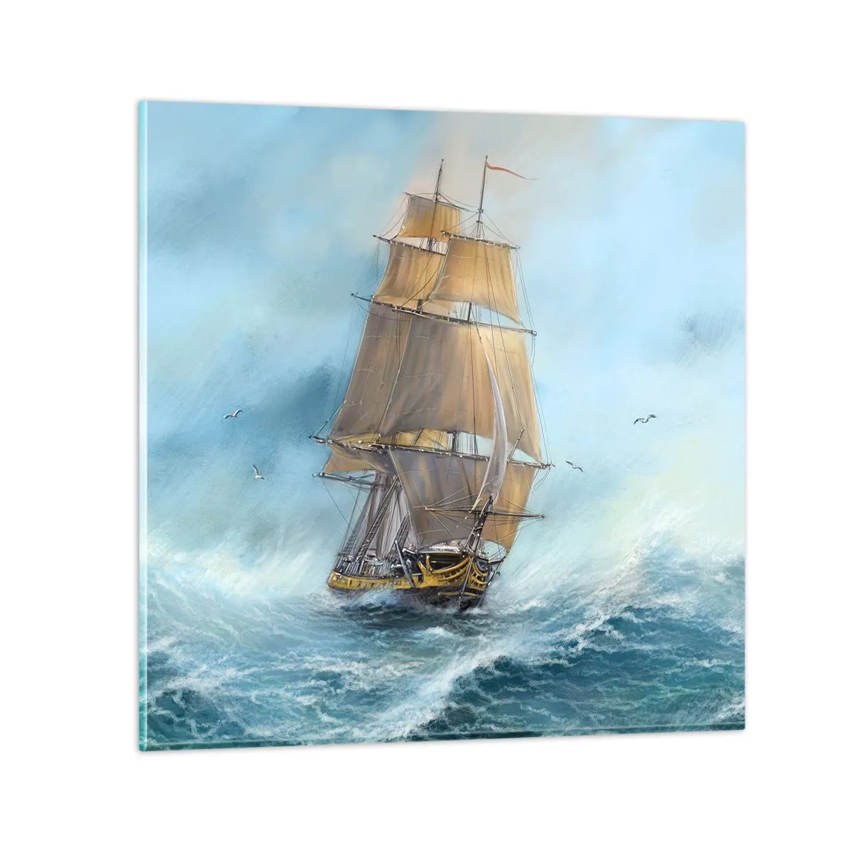 Obraz na skle - Běžící po vlnách - 40x40 cm