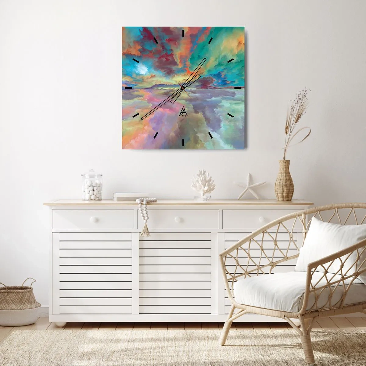 Nástěnné hodiny - Dvě nebe - 40x40 cm