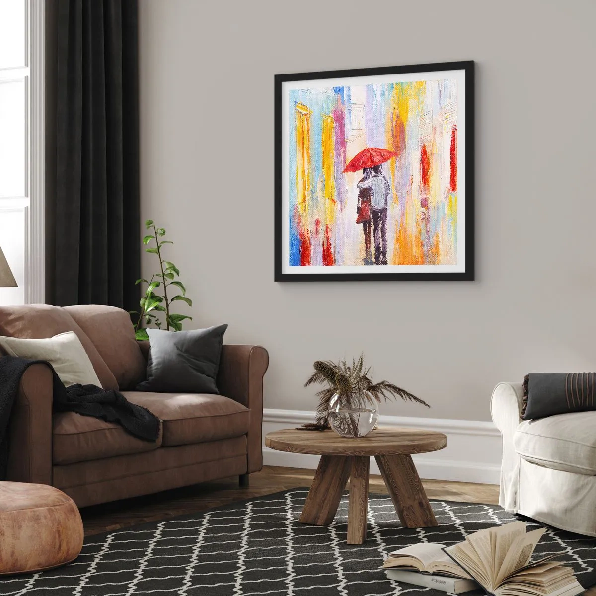 Plakát v černém rámu - Ať prší dál - 50x50 cm