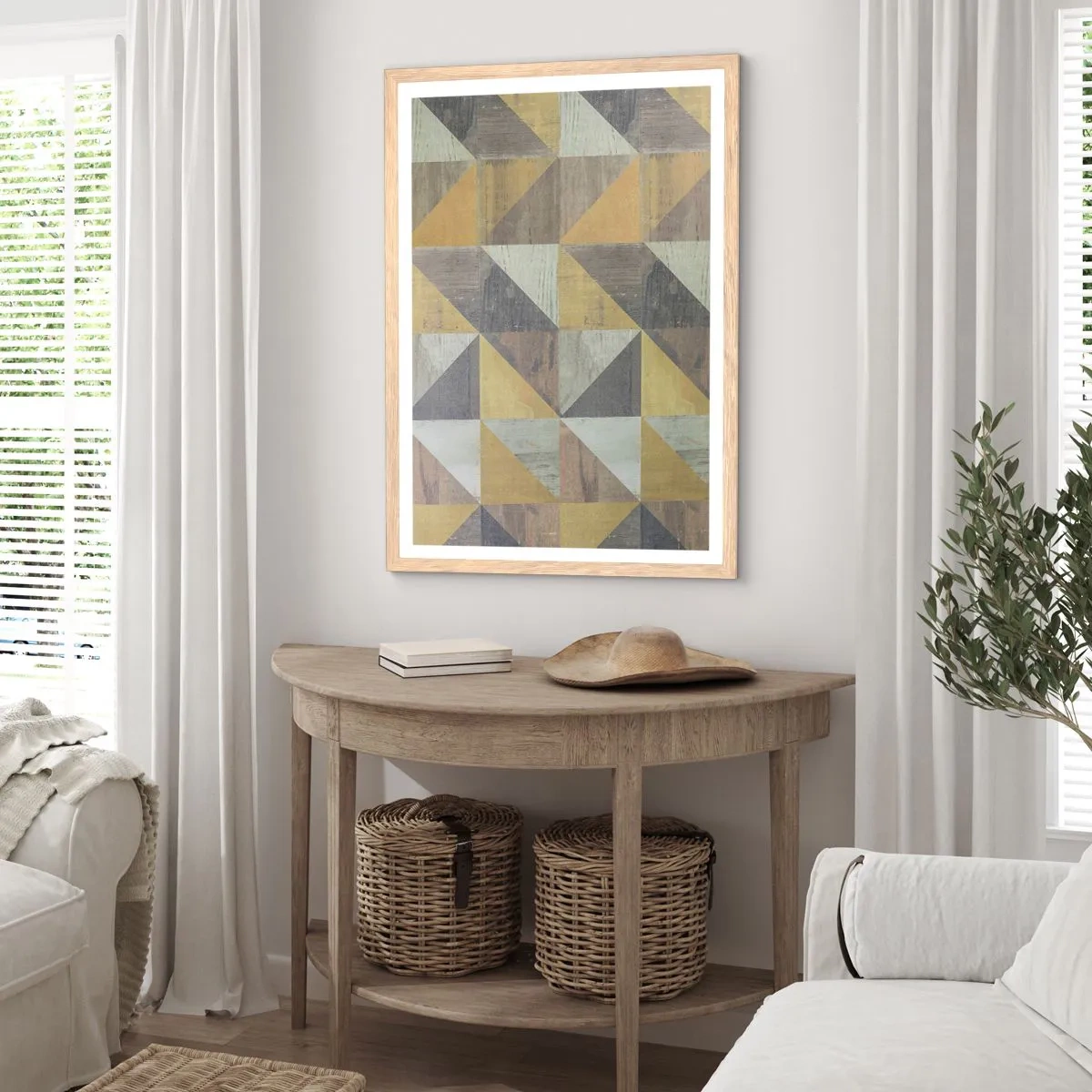 Plakát v rámu světlý dub - V úhlu trojúhelníku - 70x100 cm