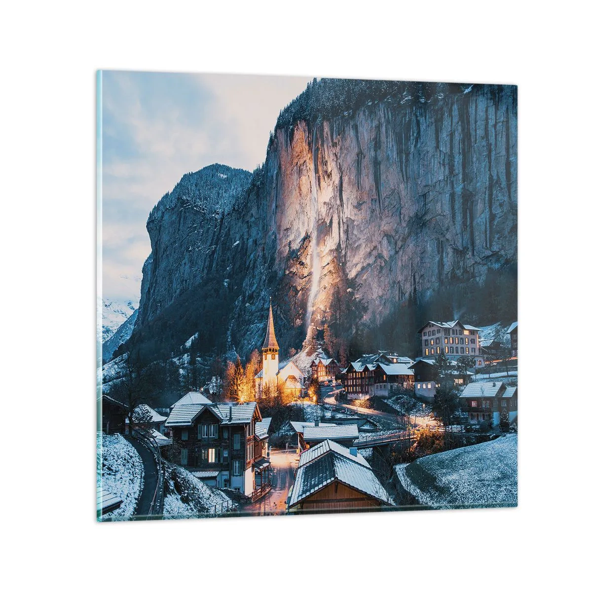 Obraz na skle - Světlý duch zimy - 60x60 cm