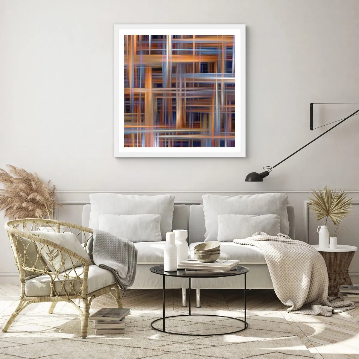 Plakát v bílém rámu - Utkané ze světla - 60x60 cm