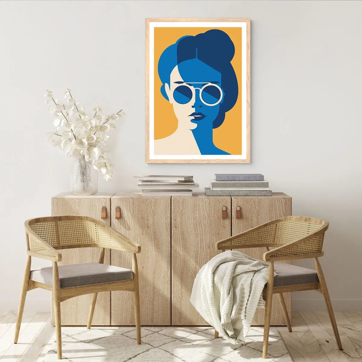 Plakát v rámu světlý dub - Prázdninový look - 61x91 cm