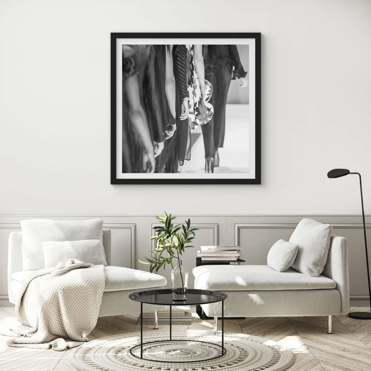 Plakát v černém rámu - Stylový průvod - 30x30 cm